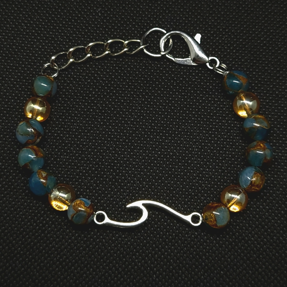 Handmade Silver Wave Bracelet